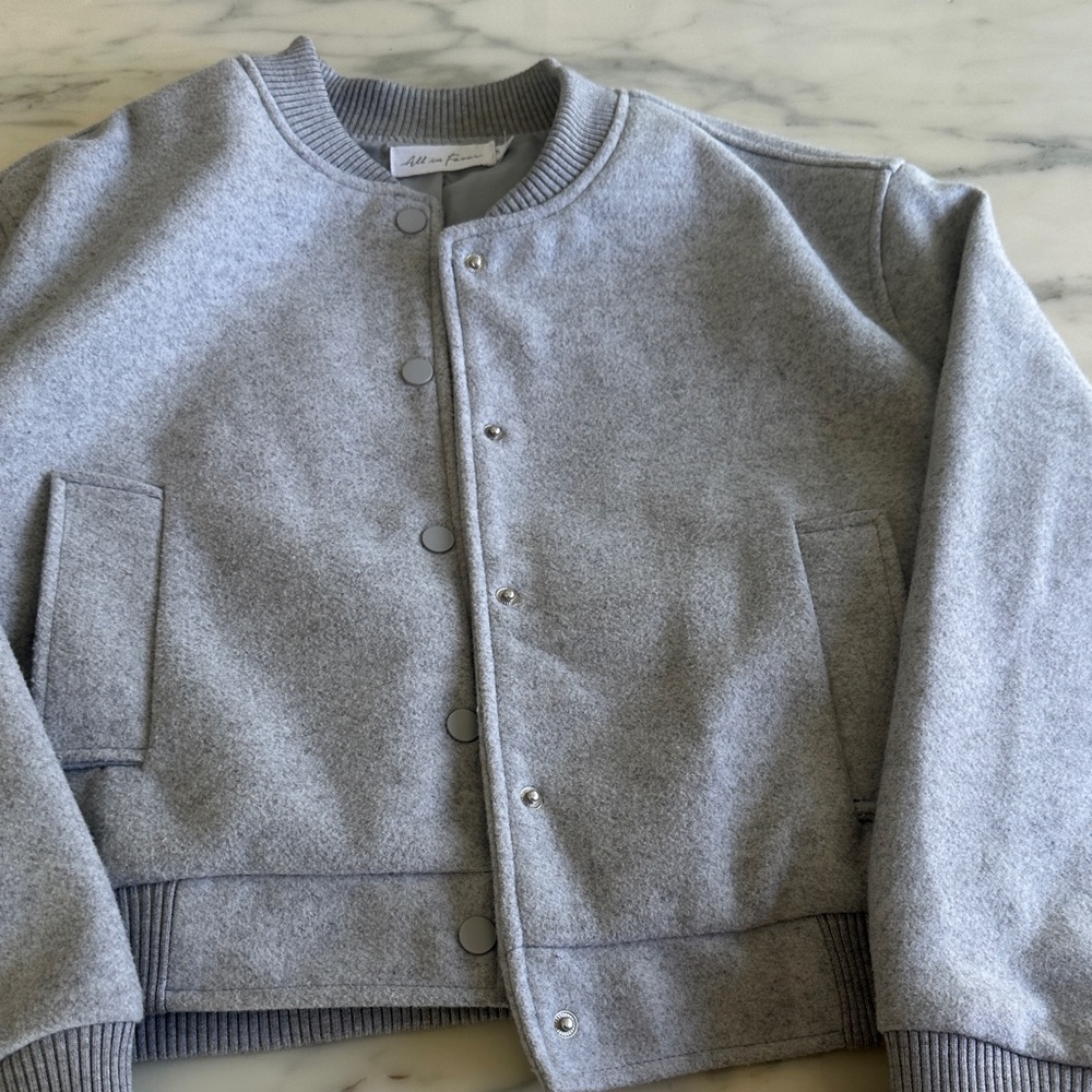 All in favor  gray crop jacket